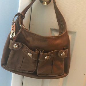 DKNY Brown leather hobo bag